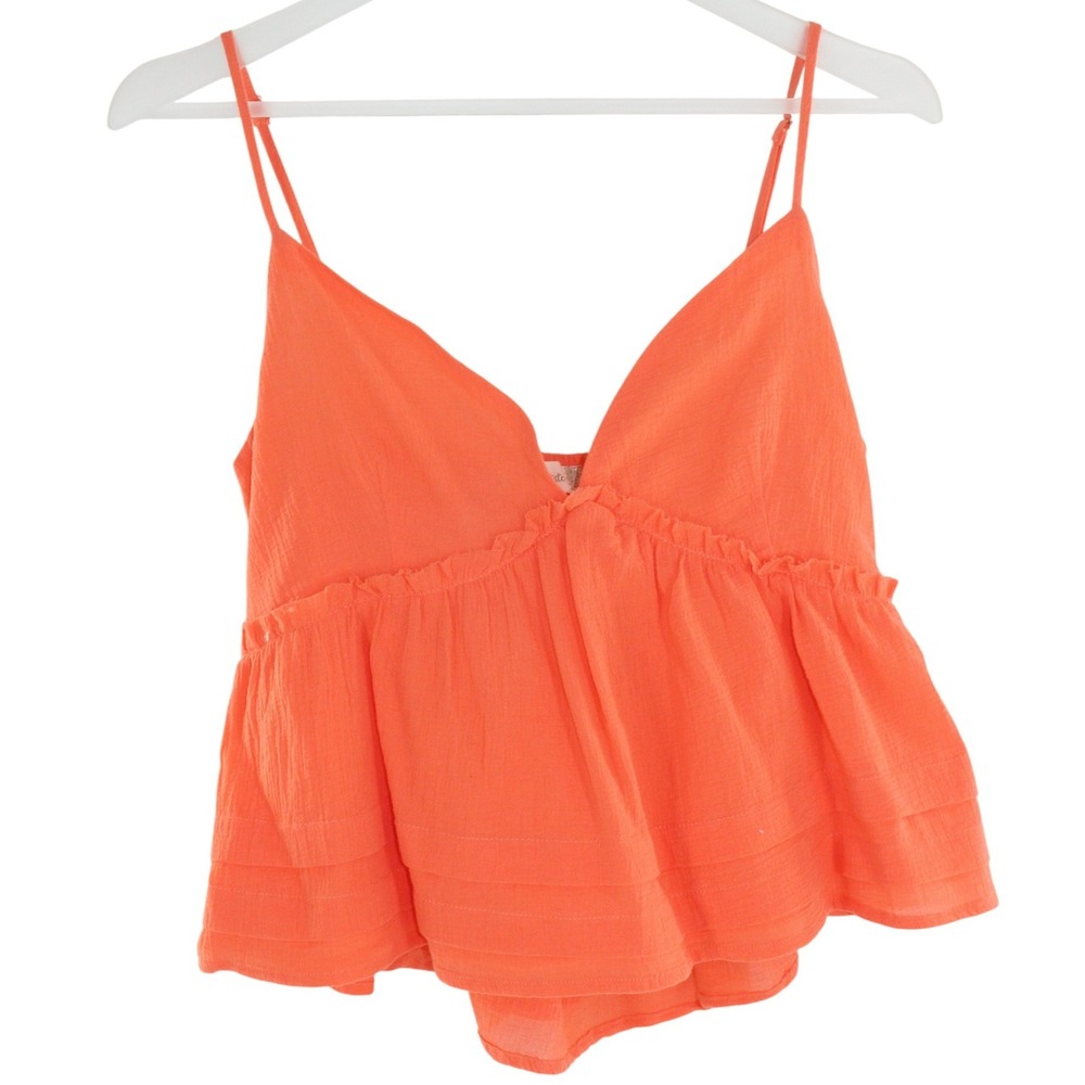 Altar'd State Camisole Top Tiered Ruffle Gauze Large Orange MT5252-23